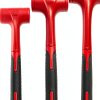 YIYITOOLS Dead Blow Hammer Set, 3 Piece/16oz(1LB),27oz(1.5LB),45oz(3LB),Red and Black, Shockproof Design, No Rebound Mallet Unibody Molded Checkered Grip Spark and Rebound Resistant (YY-3-013)-0