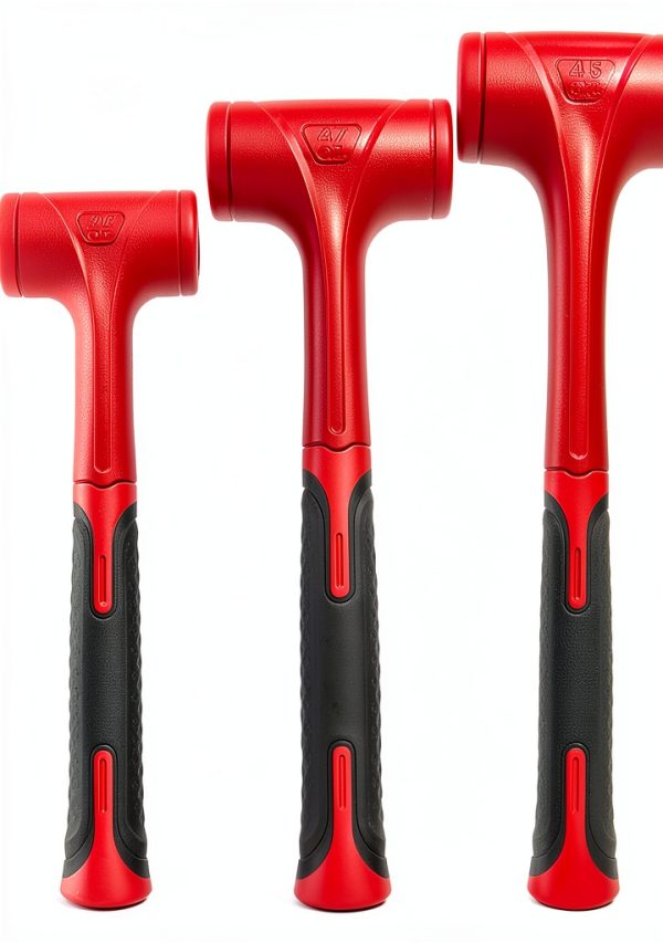 YIYITOOLS Dead Blow Hammer Set, 3 Piece/16oz(1LB),27oz(1.5LB),45oz(3LB),Red and Black, Shockproof Design, No Rebound Mallet Unibody Molded Checkered Grip Spark and Rebound Resistant (YY-3-013)-0