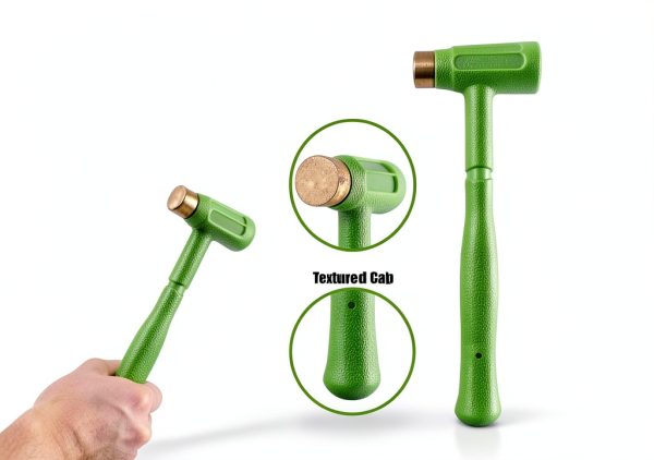 GRIP 3 pc Deadblow Multi-Purpose Hammer Set - 12 oz Brass Hammer, 1 lb Ball Peen Hammer, 1/2 lb Deadblow Mallet - Metal Shaping - Home, Garage, Workshop-2