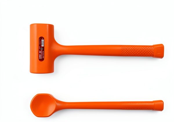 MAXPOWER Dead Blow Hammer, 5 LB dead Blow Mallet with Checkered Grip Handle, Spark and Rebound Resistant - Orange-1