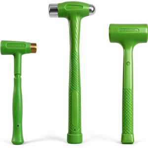 GRIP 3 pc Deadblow Multi-Purpose Hammer Set - 12 oz Brass Hammer, 1 lb Ball Peen Hammer, 1/2 lb Deadblow Mallet - Metal Shaping - Home, Garage, Workshop-0