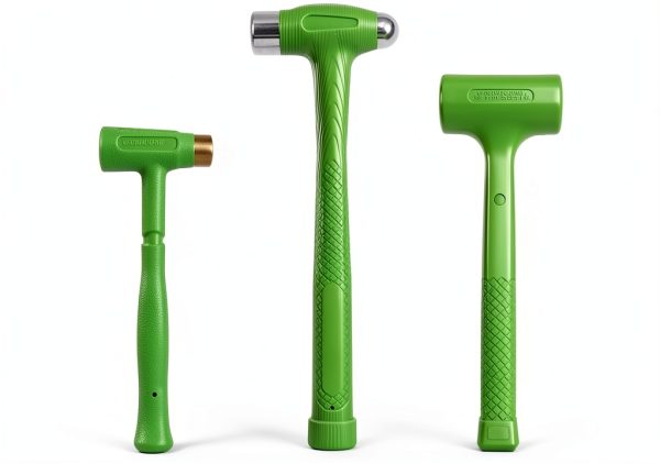 GRIP 3 pc Deadblow Multi-Purpose Hammer Set - 12 oz Brass Hammer, 1 lb Ball Peen Hammer, 1/2 lb Deadblow Mallet - Metal Shaping - Home, Garage, Workshop-0