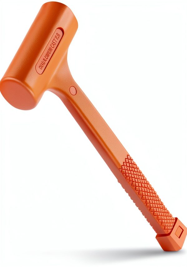Dead Blow Hammer YIYITOOLS 1lb Orange Unibody with Steel Ball-0
