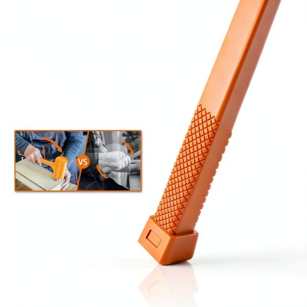 YIYITOOLS 4LB Dead Blow Hammer, Heavy Duty Unibody Molded, Dead-Blow with Steel Ball Shot Filled Head, Ergonomic Checkered Grip, Spark and Rebound Resistant, Orange, Ideal for DIY, Automotive-3