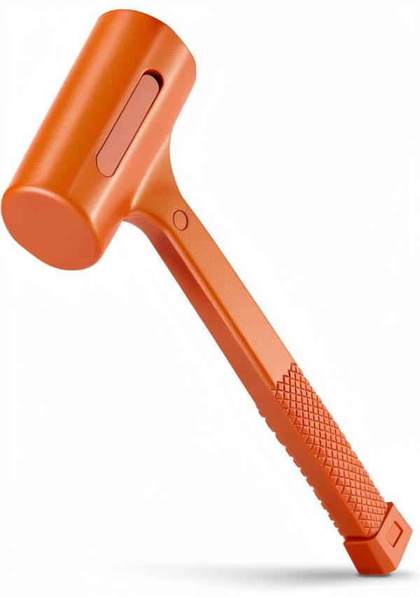 YIYITOOLS 4LB Dead Blow Hammer, Heavy Duty Unibody Molded, Dead-Blow with Steel Ball Shot Filled Head, Ergonomic Checkered Grip, Spark and Rebound Resistant, Orange, Ideal for DIY, Automotive-0
